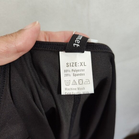 Automet Romper Shorts Black Women Size XL Sleeveless Stretch Vacay Summer Casual - Picture 6 of 7